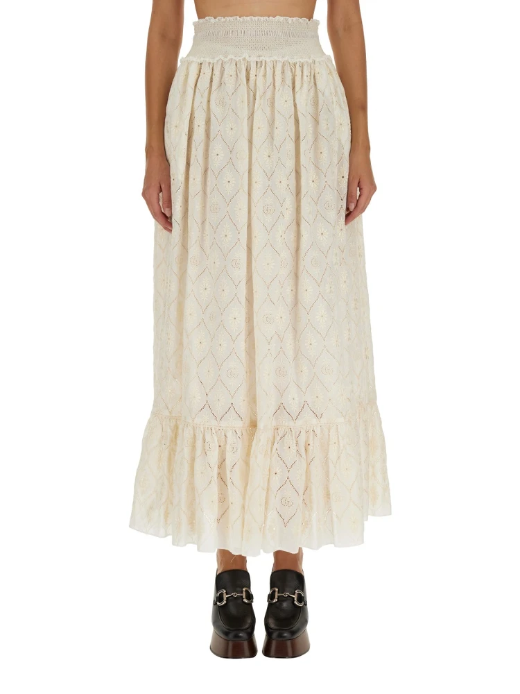 FLORAL BRODERIE ANGLAISE SKIRT