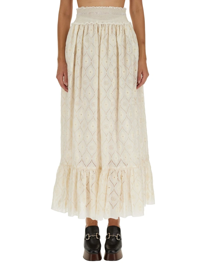 FLORAL BRODERIE ANGLAISE SKIRT