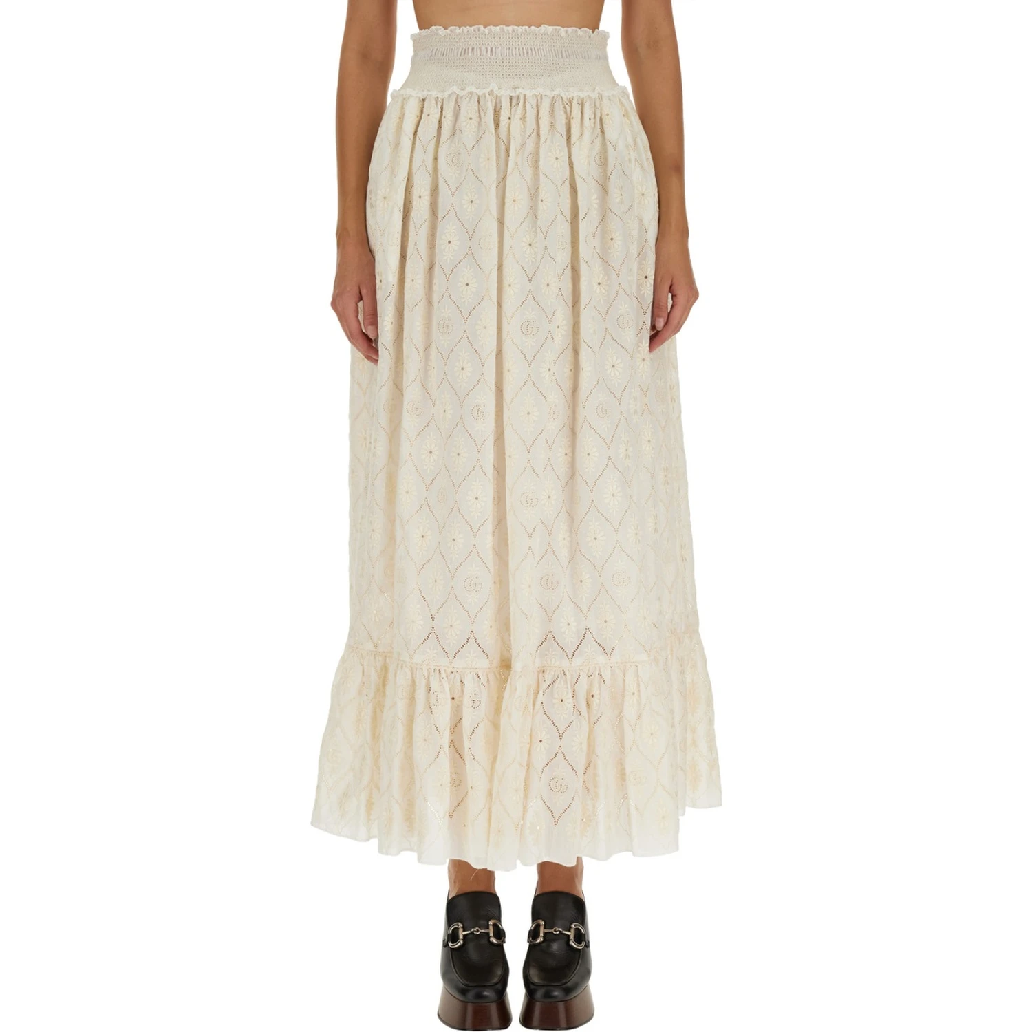 FLORAL BRODERIE ANGLAISE SKIRT