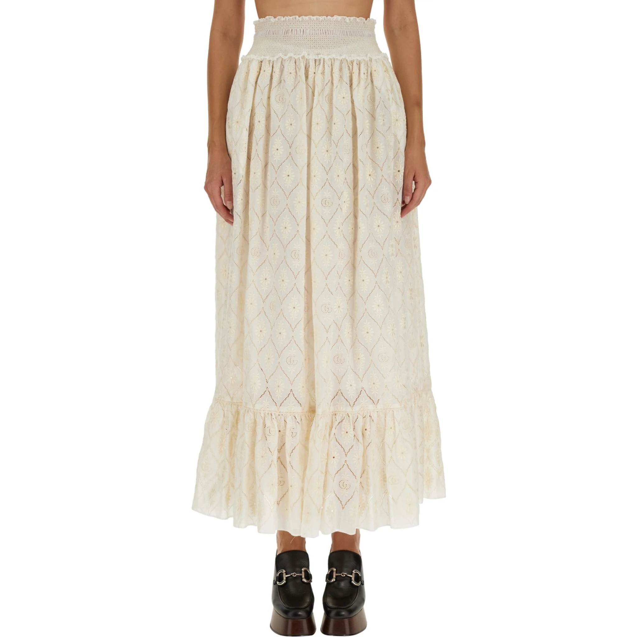 FLORAL BRODERIE ANGLAISE SKIRT