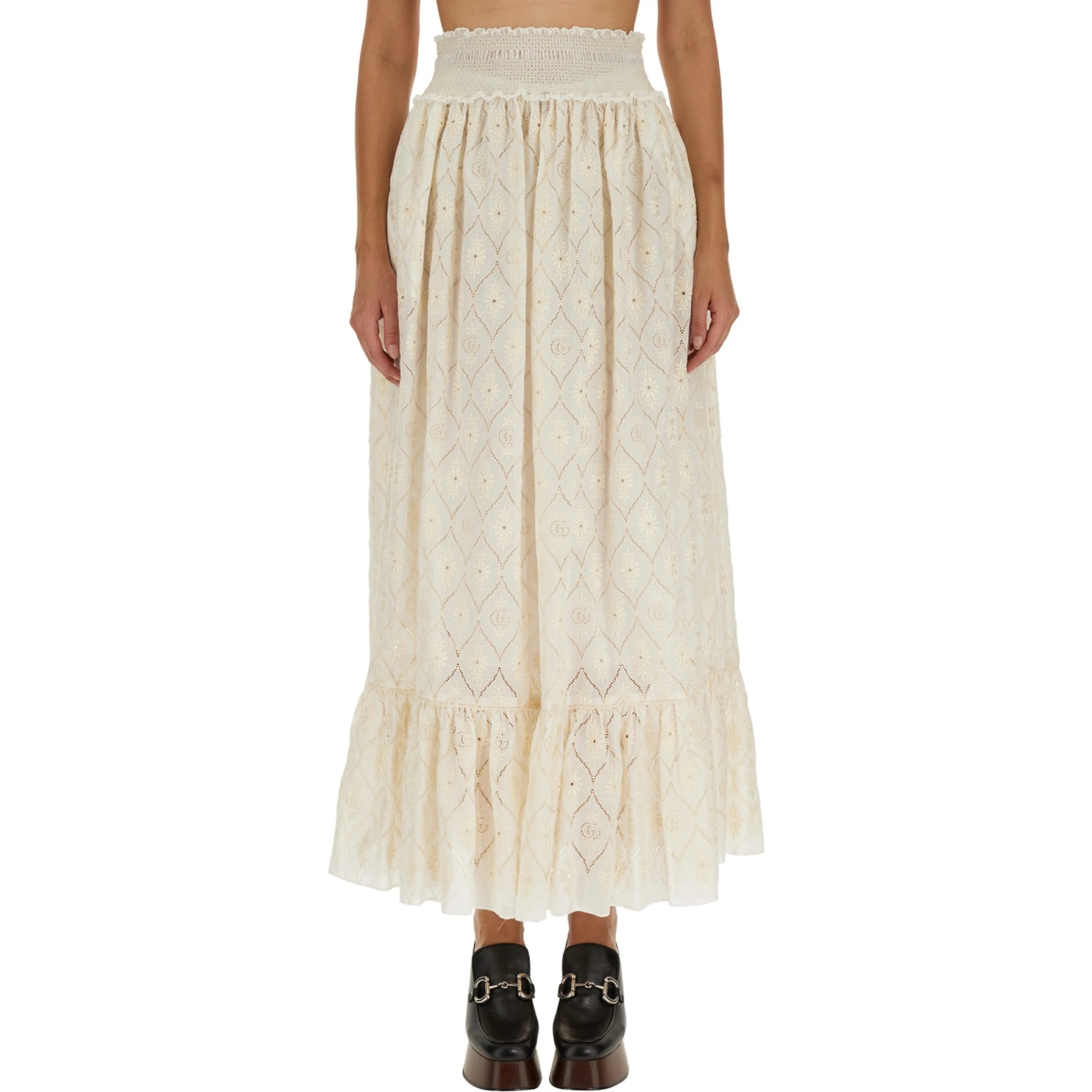 FLORAL BRODERIE ANGLAISE SKIRT