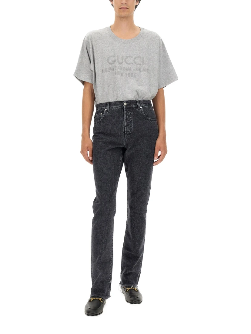 DENIM PANTS WITH LABEL