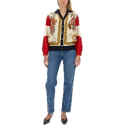 EXTRA FINE WOOL CARDIGAN WITH PRINT