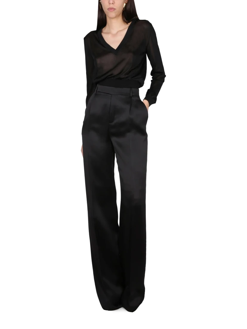SATIN FLARED PANTS