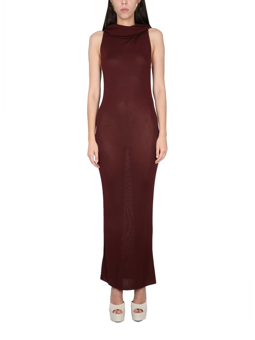 VISCOSE HOODED DRESS