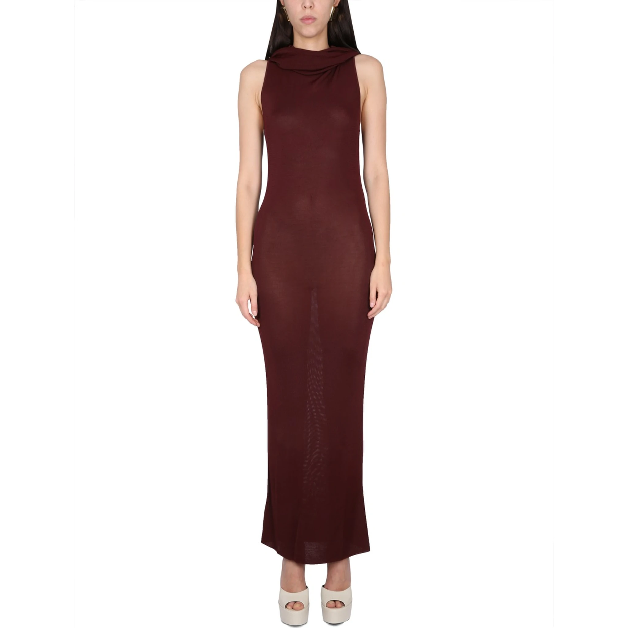 VISCOSE HOODED DRESS