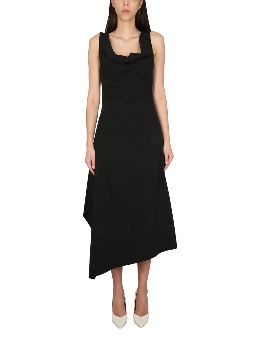 ASYMMETRICAL MIDI DRESS