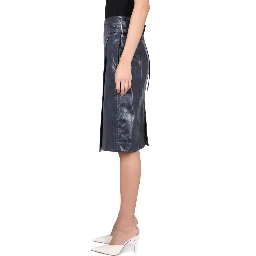 LEATHER MIDI SKIRT