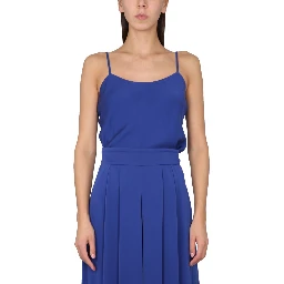 SILK CHARMEUSE TUXEDO TOP