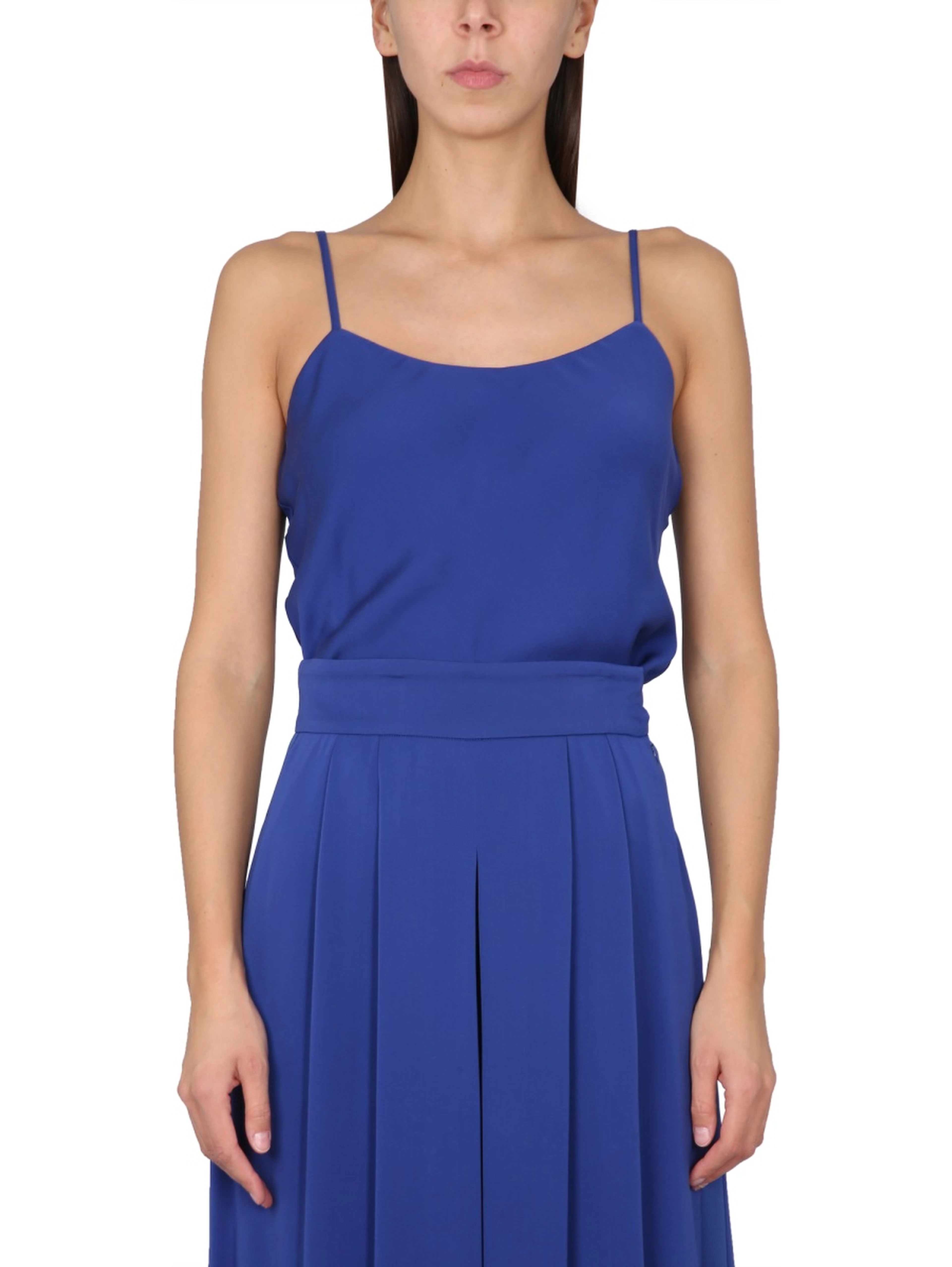 SILK CHARMEUSE TUXEDO TOP