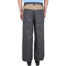 COTTON FABRIC PANTS WITH GG INSERTS