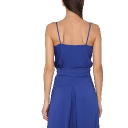 SILK CHARMEUSE TUXEDO TOP