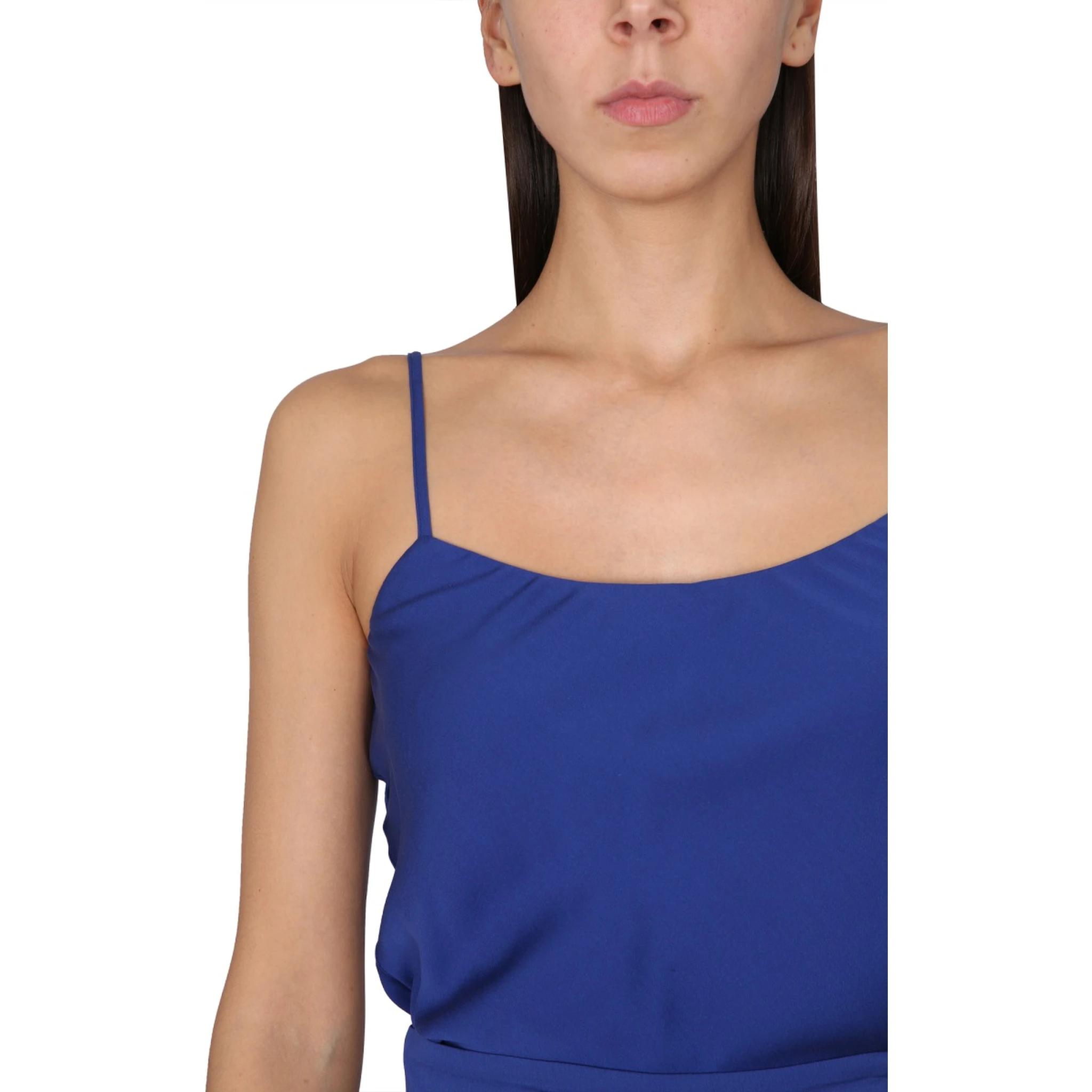 SILK CHARMEUSE TUXEDO TOP