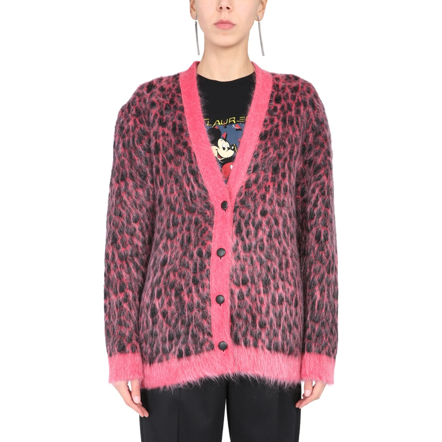 LEOPARD JACQUARD CARDIGAN