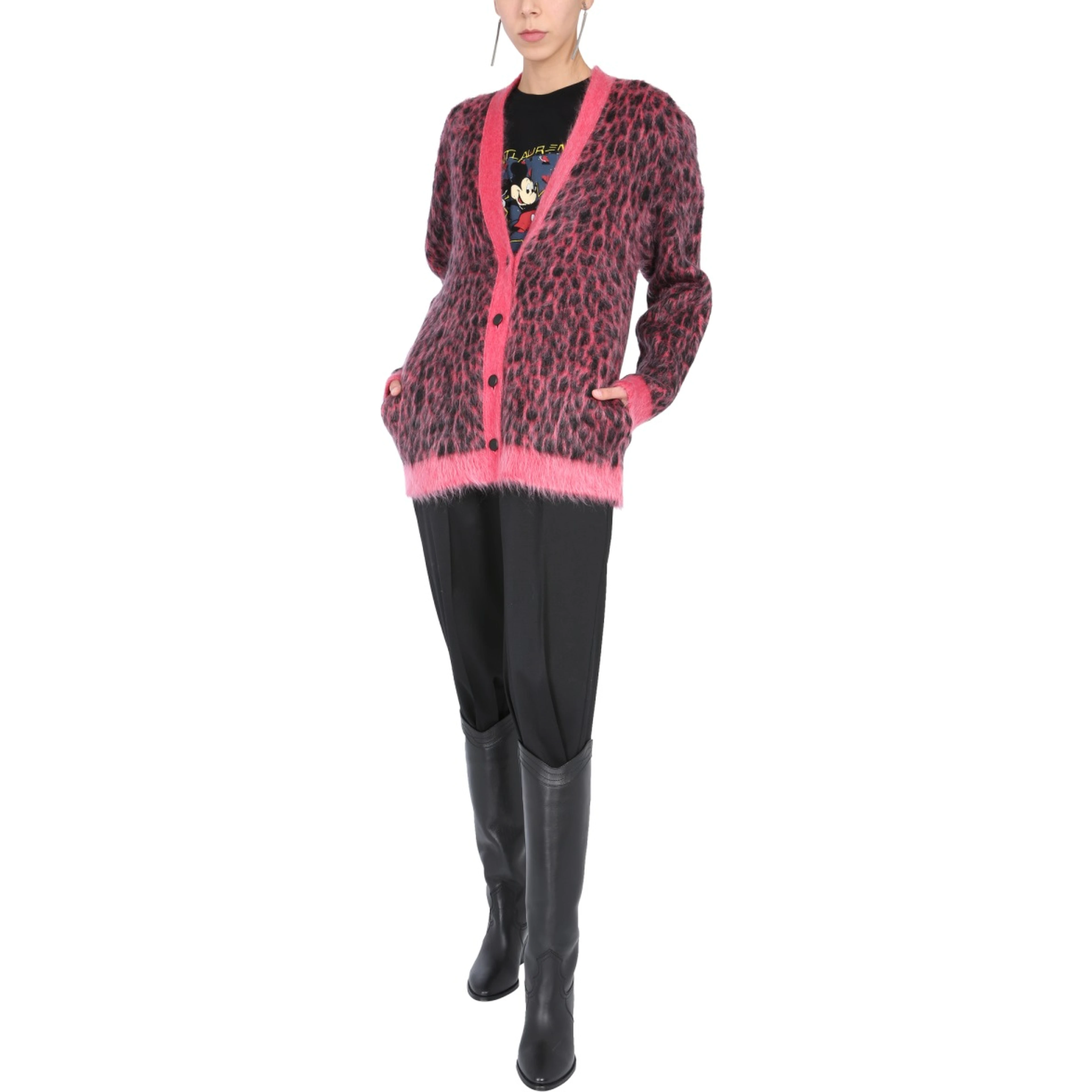 LEOPARD JACQUARD CARDIGAN