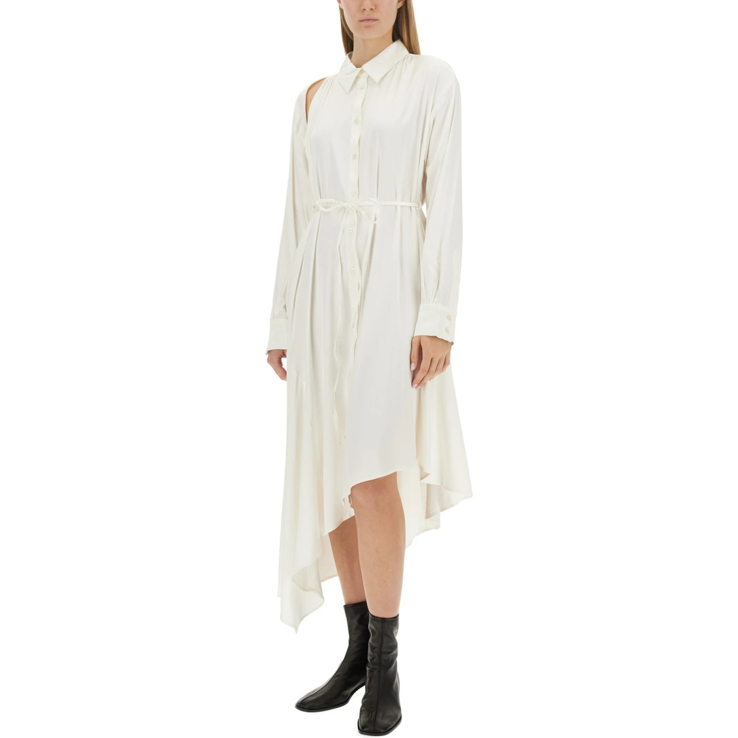 SATIN CHEMISIER DRESS