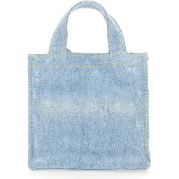 MINI DENIM SHOPPER BAG WITH LOGO