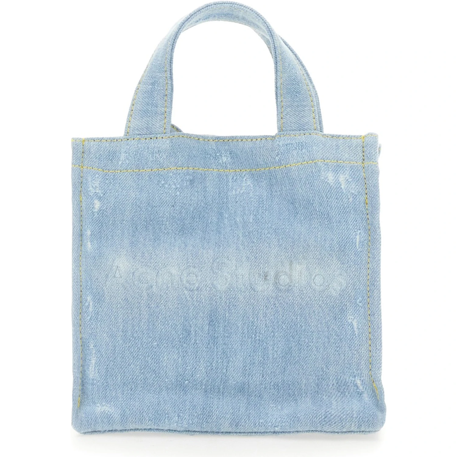 MINI DENIM SHOPPER BAG WITH LOGO