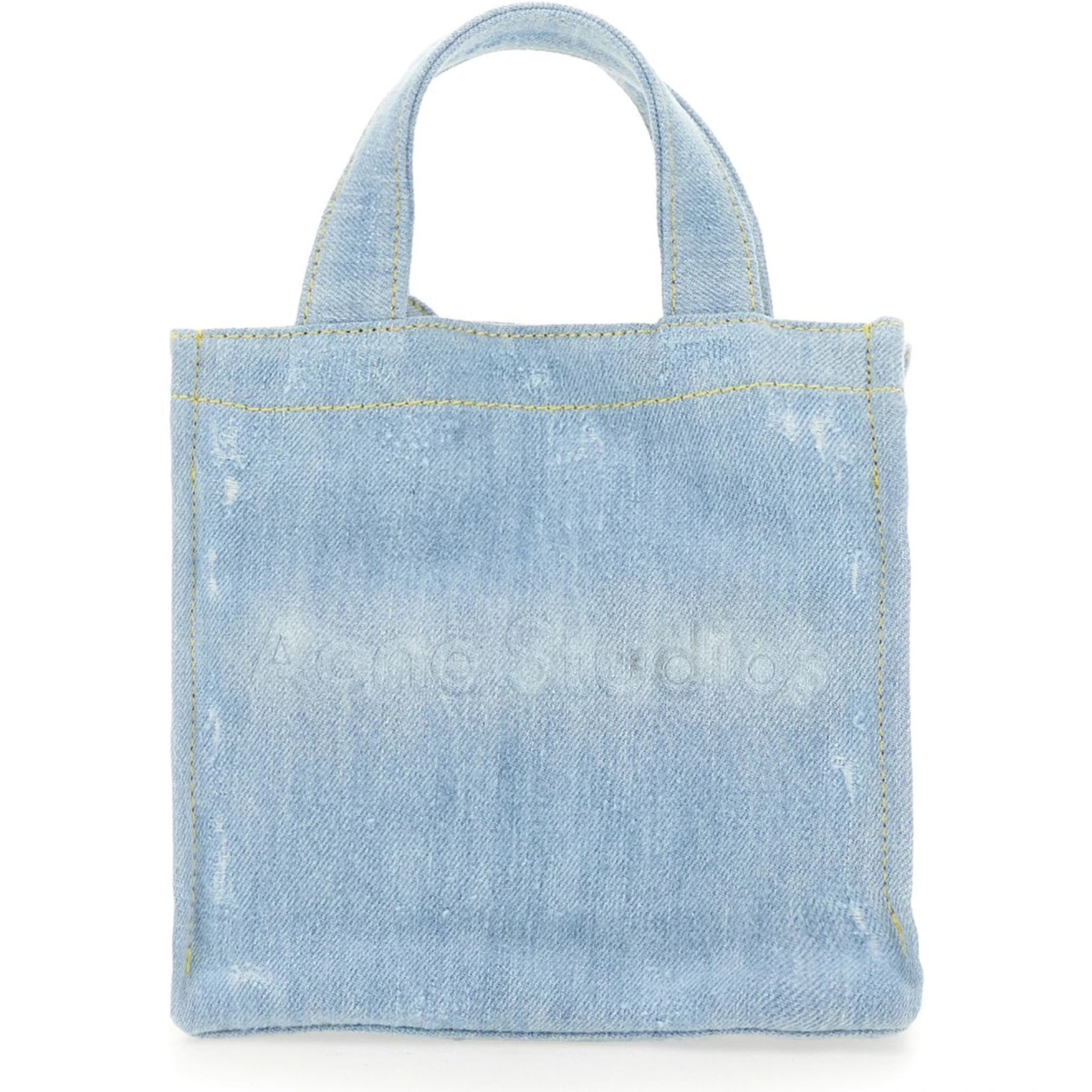 MINI DENIM SHOPPER BAG WITH LOGO