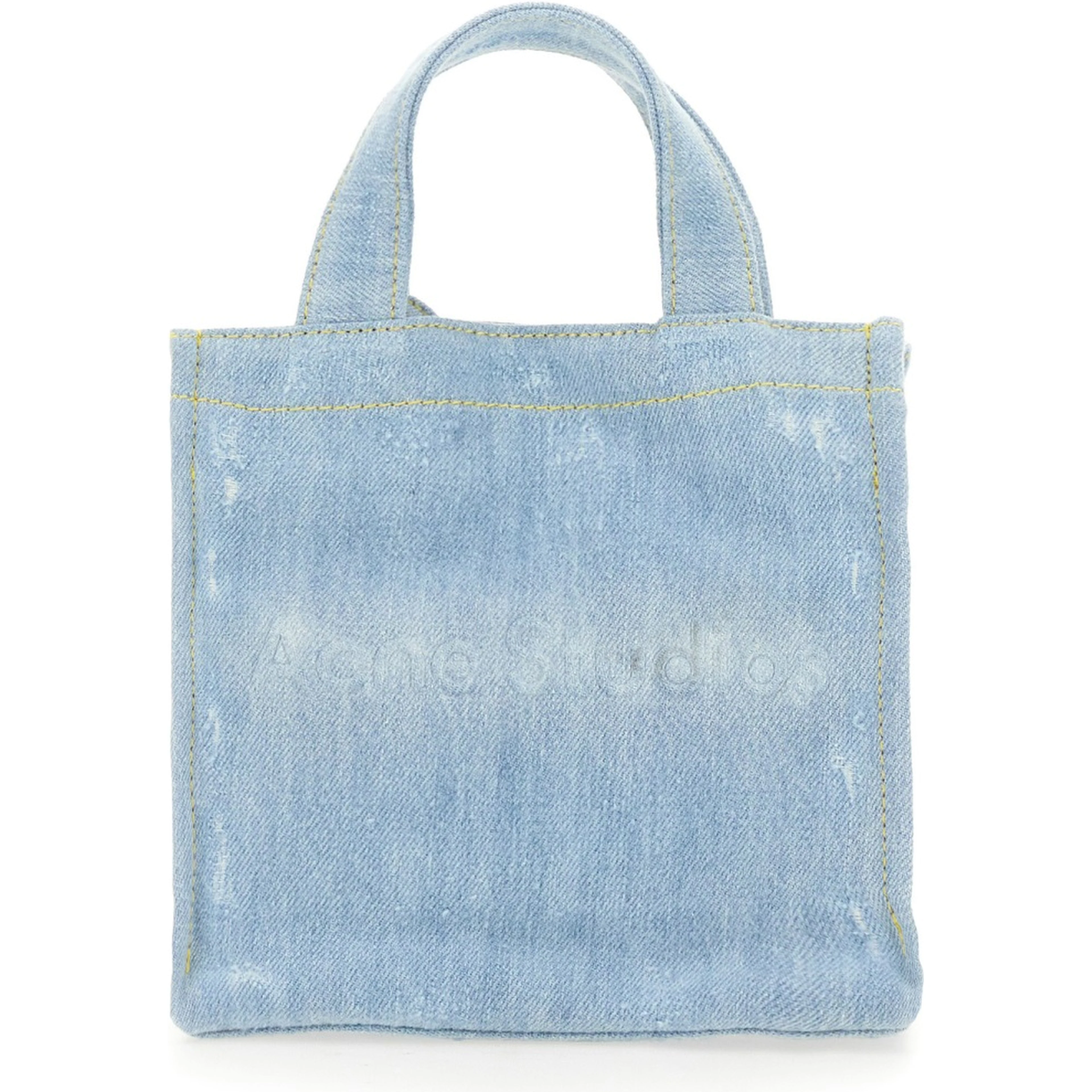 MINI DENIM SHOPPER BAG WITH LOGO