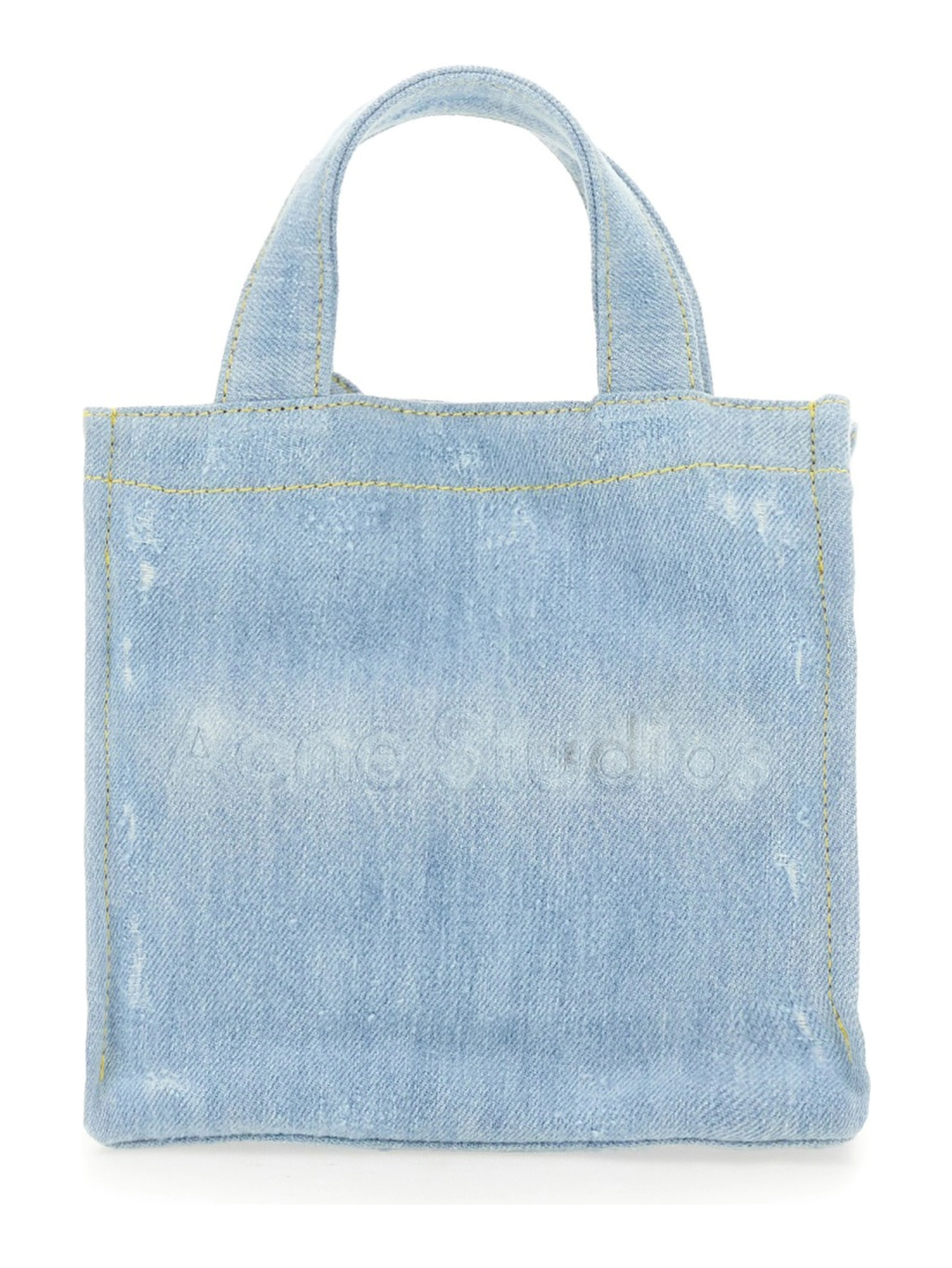 MINI DENIM SHOPPER BAG WITH LOGO