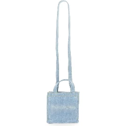 MINI DENIM SHOPPER BAG WITH LOGO