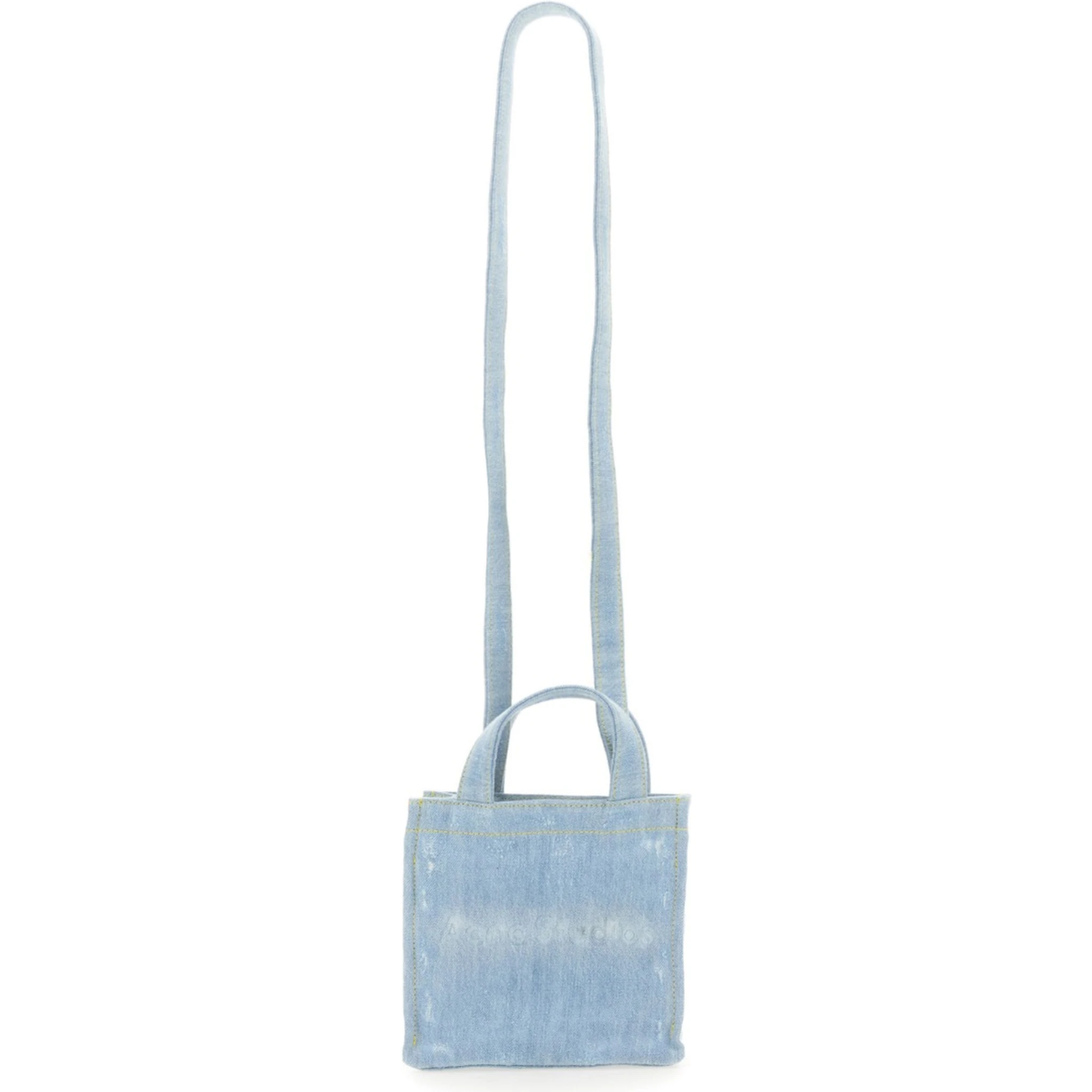 MINI DENIM SHOPPER BAG WITH LOGO