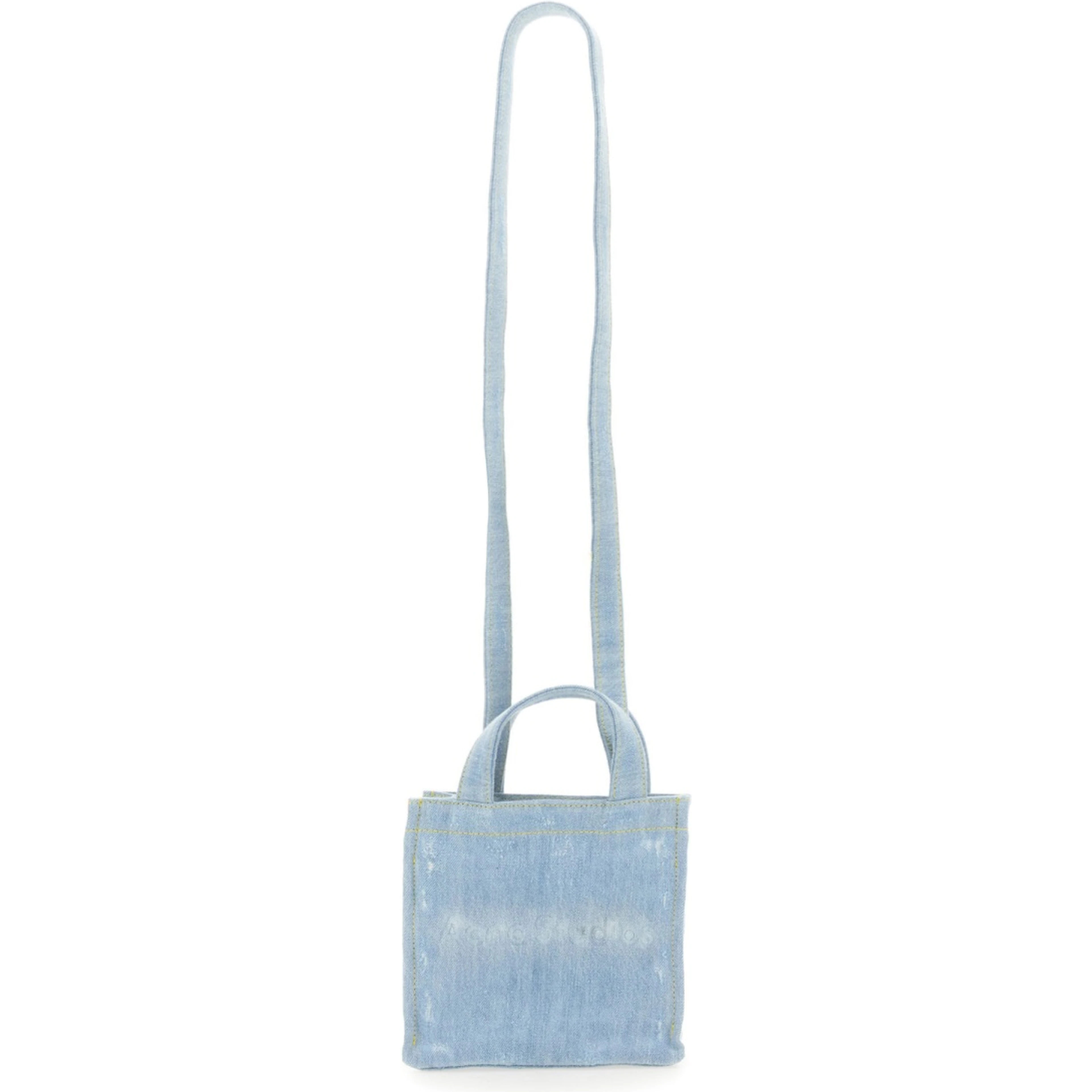 MINI DENIM SHOPPER BAG WITH LOGO