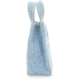 MINI DENIM SHOPPER BAG WITH LOGO