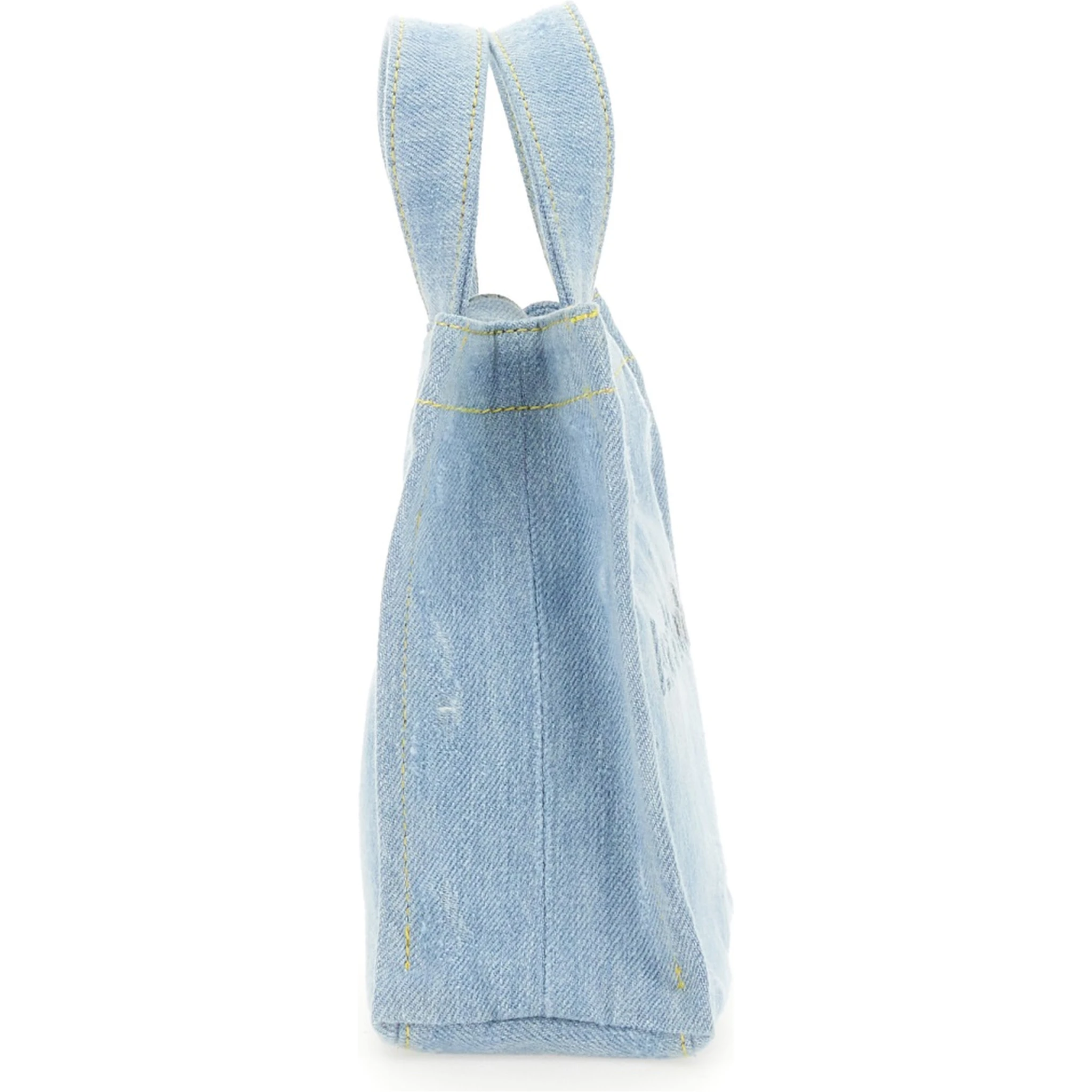 MINI DENIM SHOPPER BAG WITH LOGO
