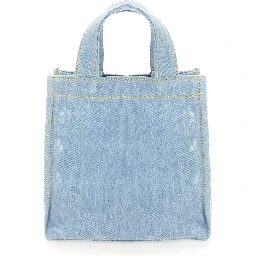 MINI DENIM SHOPPER BAG WITH LOGO