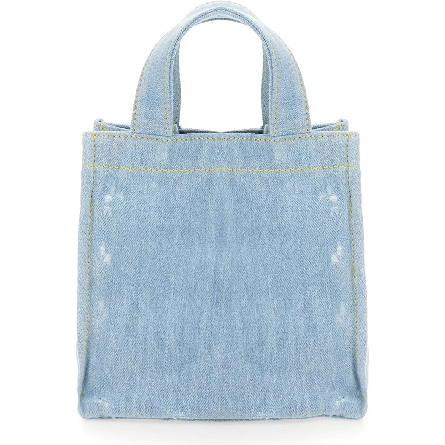 MINI DENIM SHOPPER BAG WITH LOGO