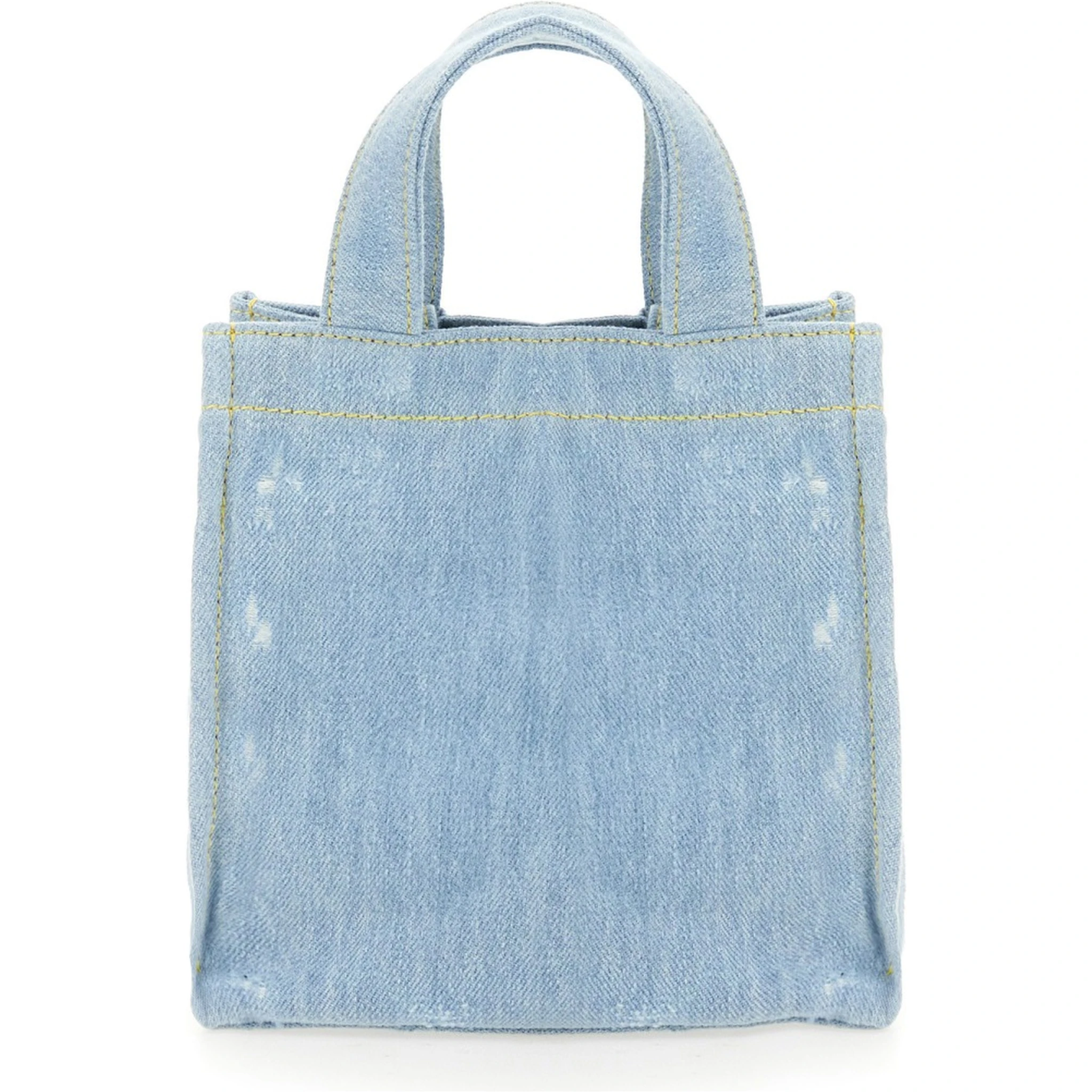 MINI DENIM SHOPPER BAG WITH LOGO