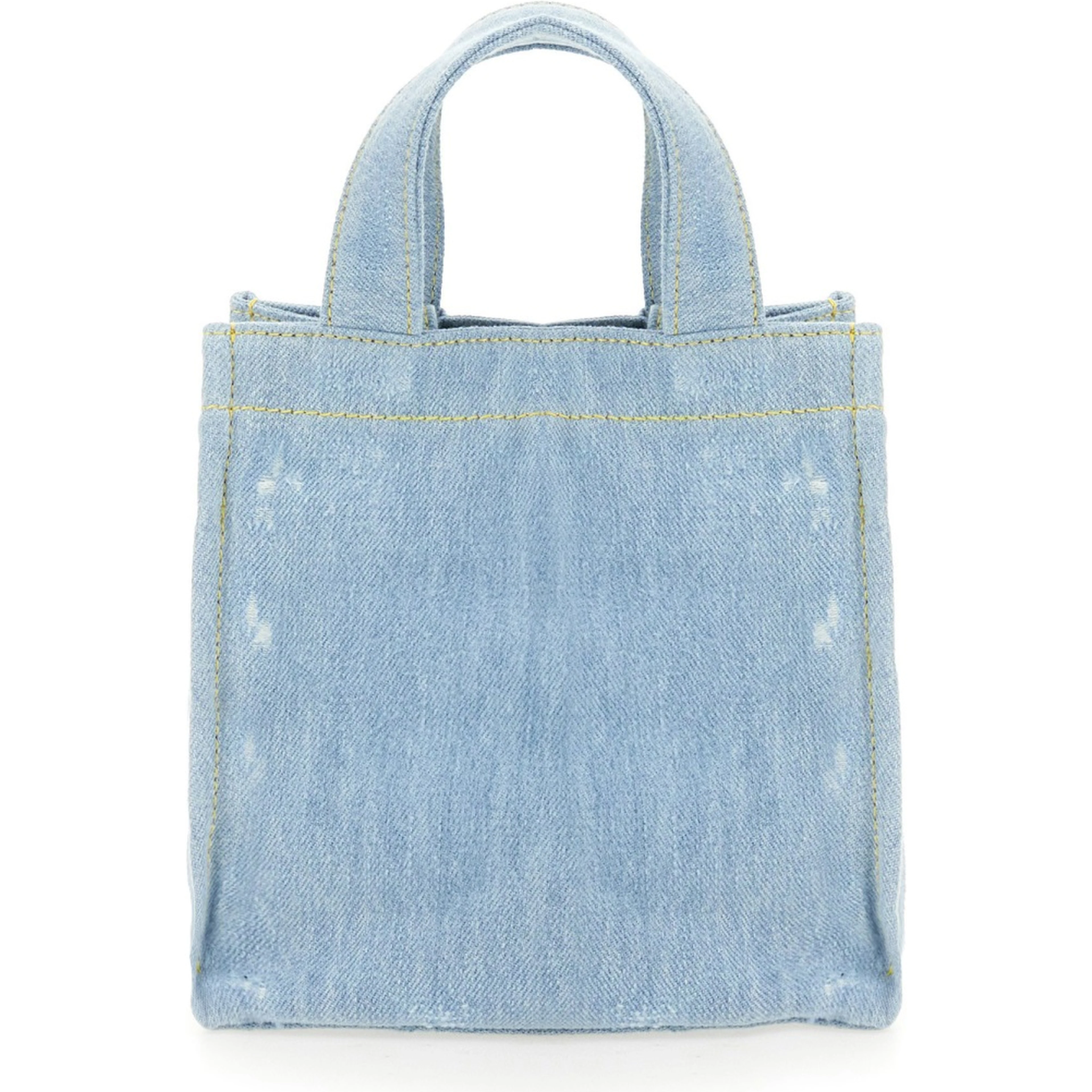 MINI DENIM SHOPPER BAG WITH LOGO
