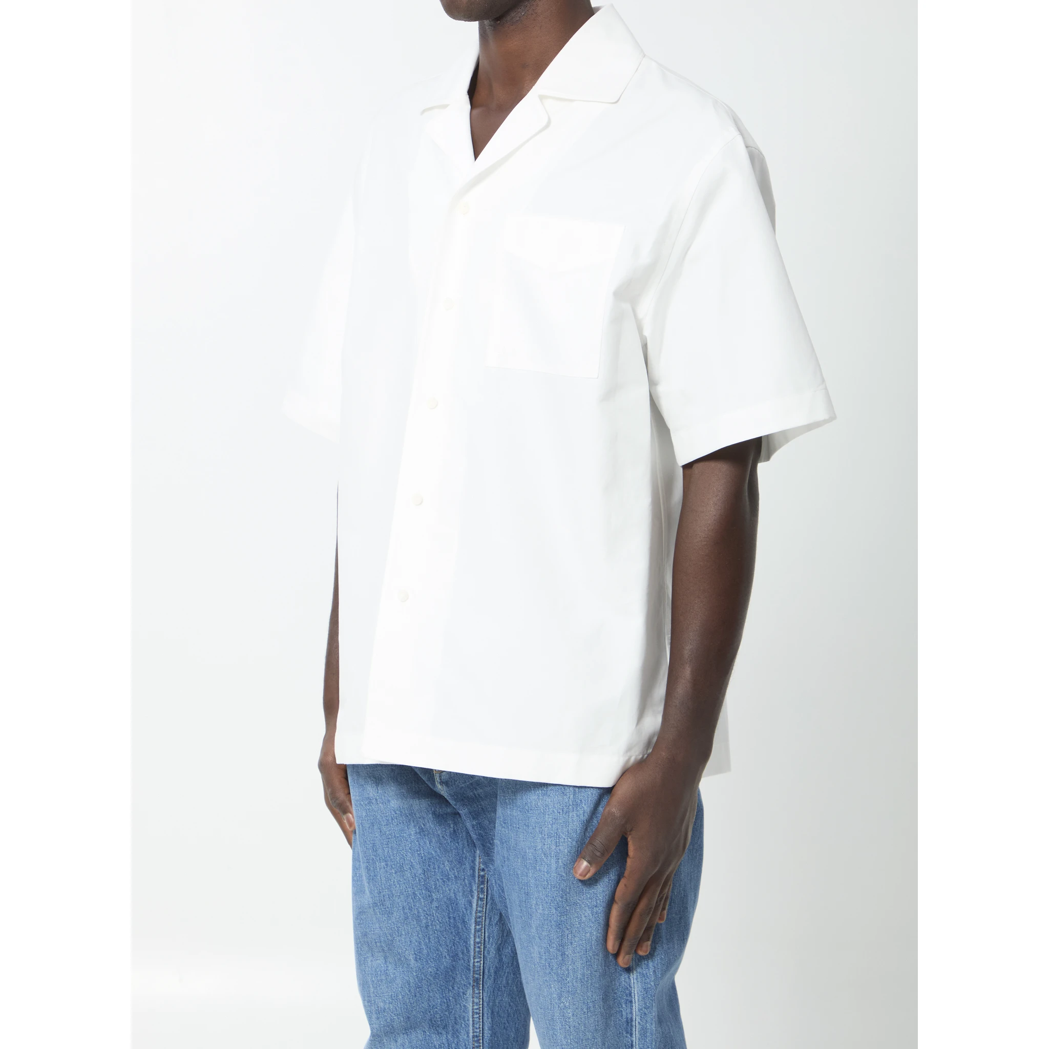Compact cotton canvas shirt