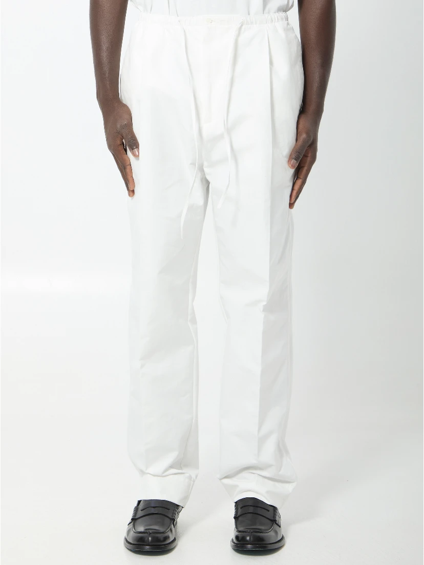 Compact cotton canvas trousers