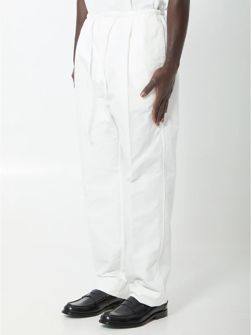 Compact cotton canvas trousers
