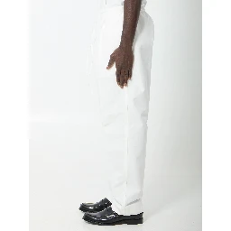 Compact cotton canvas trousers