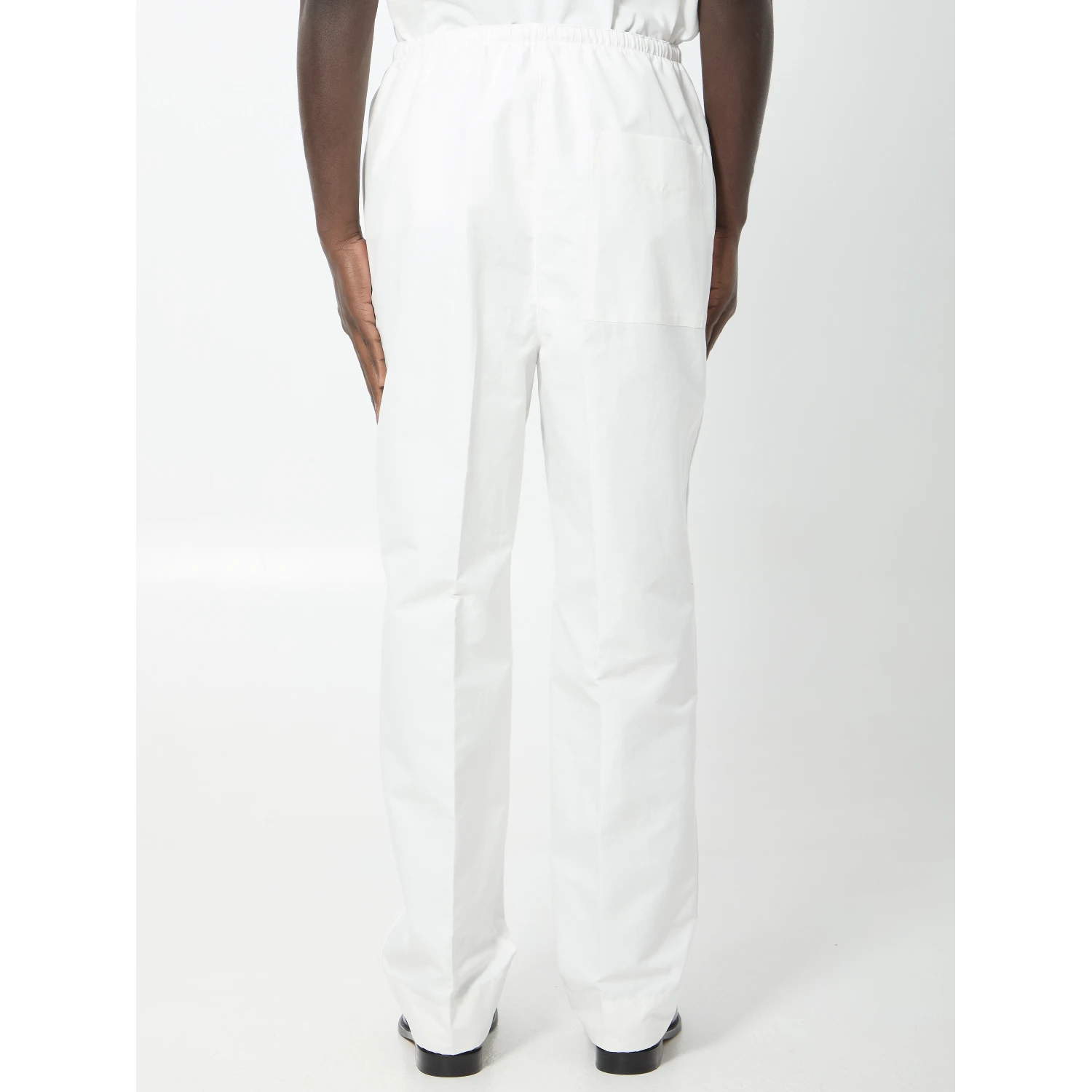Compact cotton canvas trousers