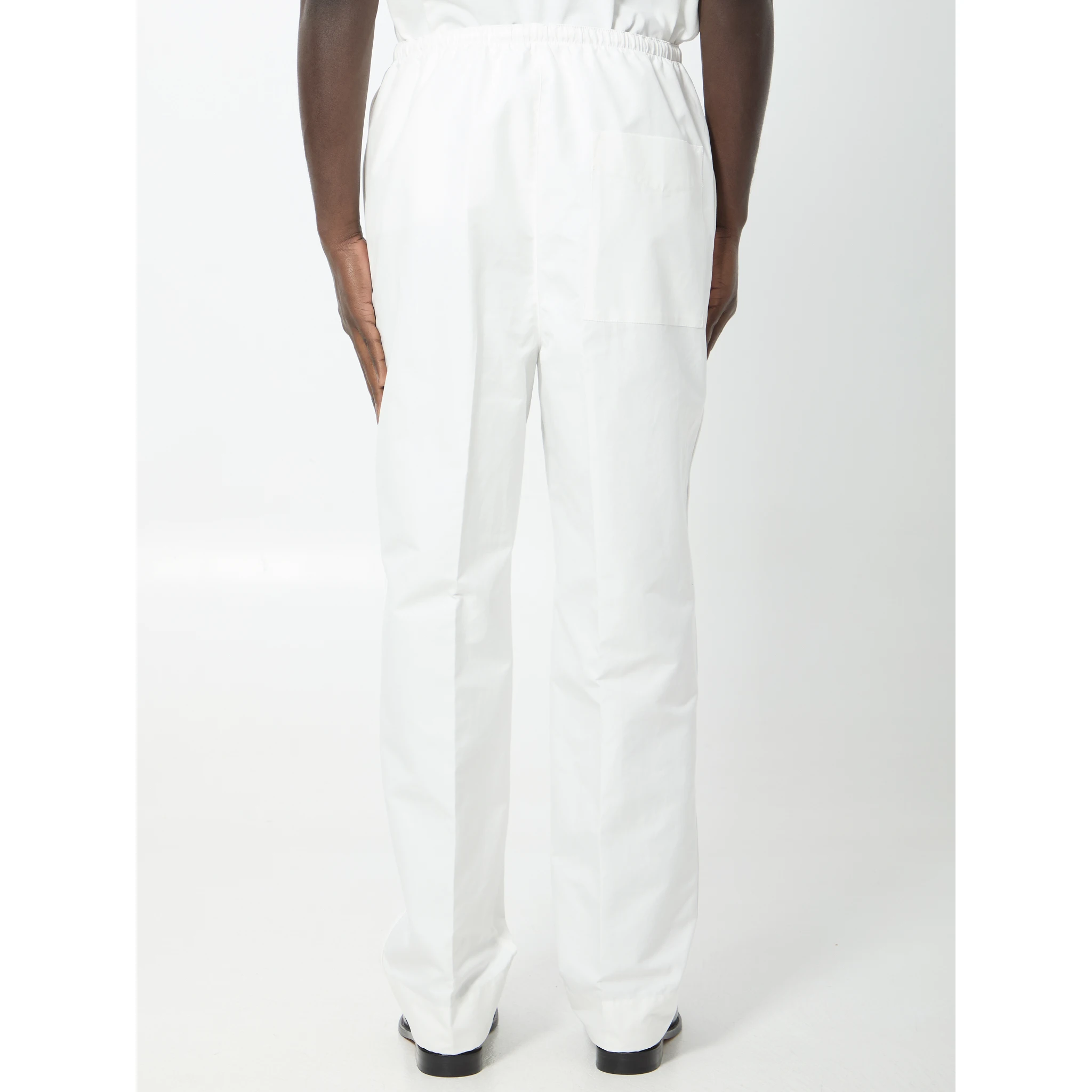 Compact cotton canvas trousers