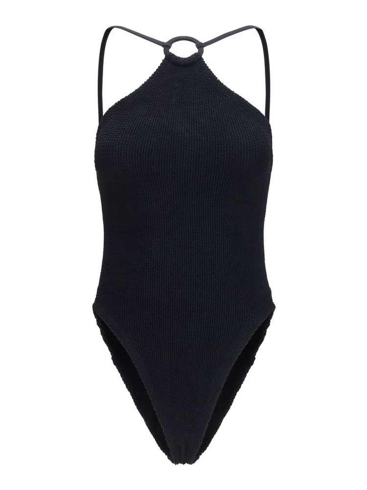Black Polyamide One-Piece Swimsuit