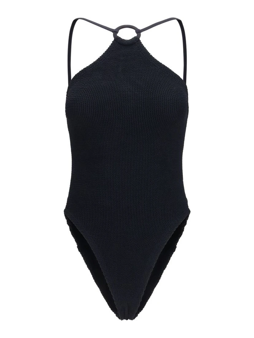 Black Polyamide One-Piece Swimsuit