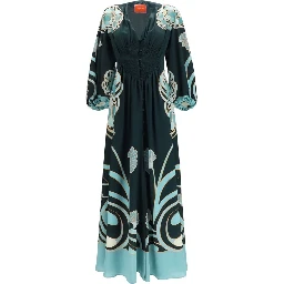 Blue Silk Casual Dress