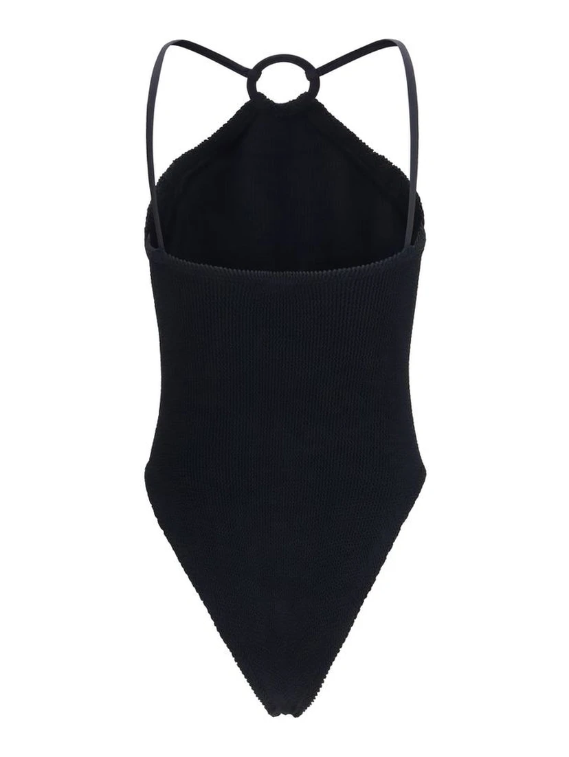 Black Polyamide One-Piece Swimsuit