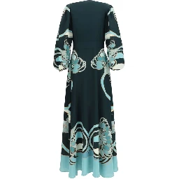 Blue Silk Casual Dress