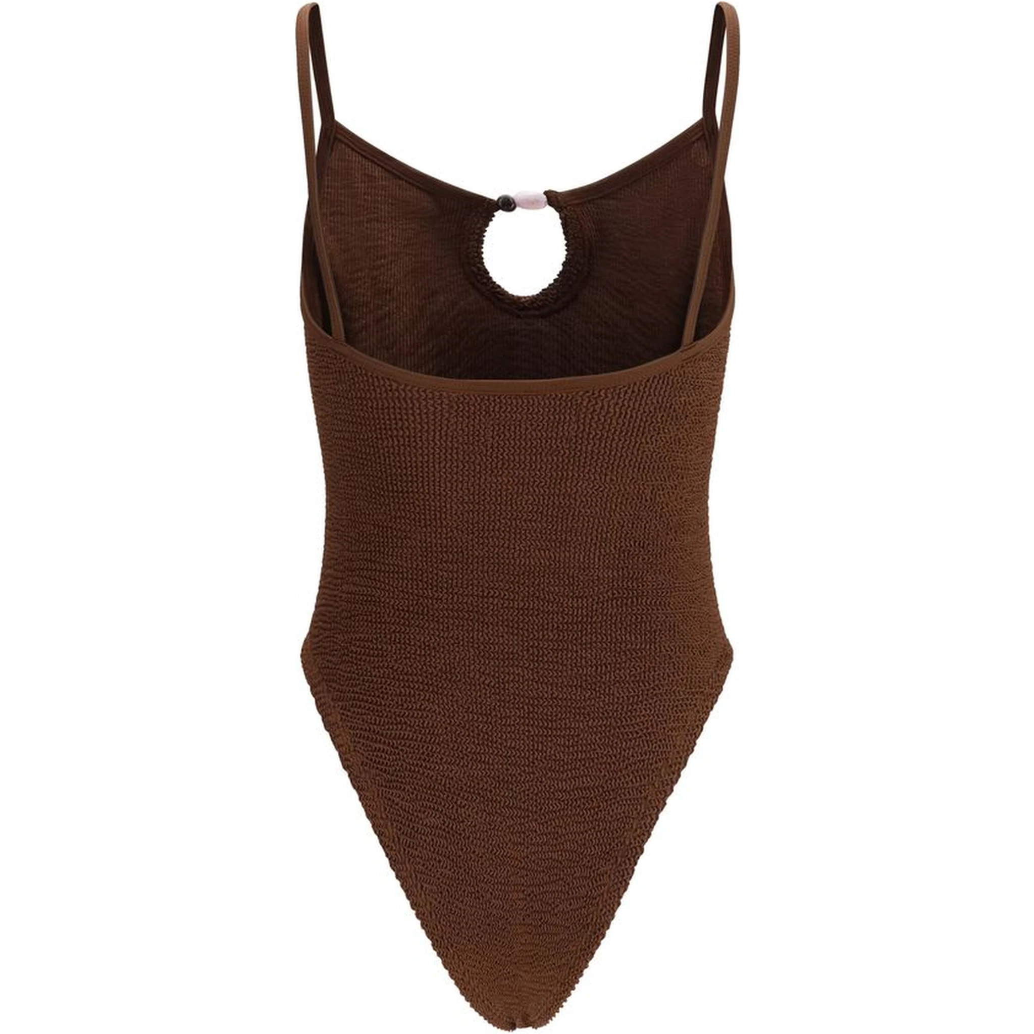 Brown Polyamide One-Piece Swimsuit