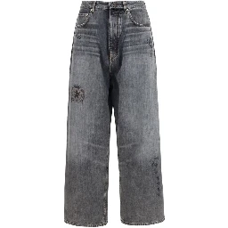 Gray Cotton Casual Pants