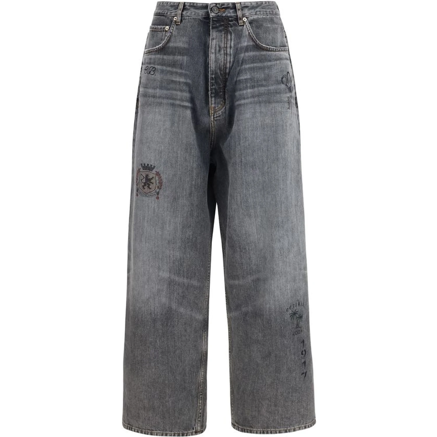 Gray Cotton Casual Pants