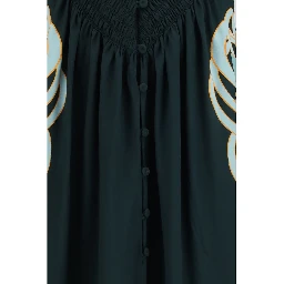 Blue Silk Casual Dress