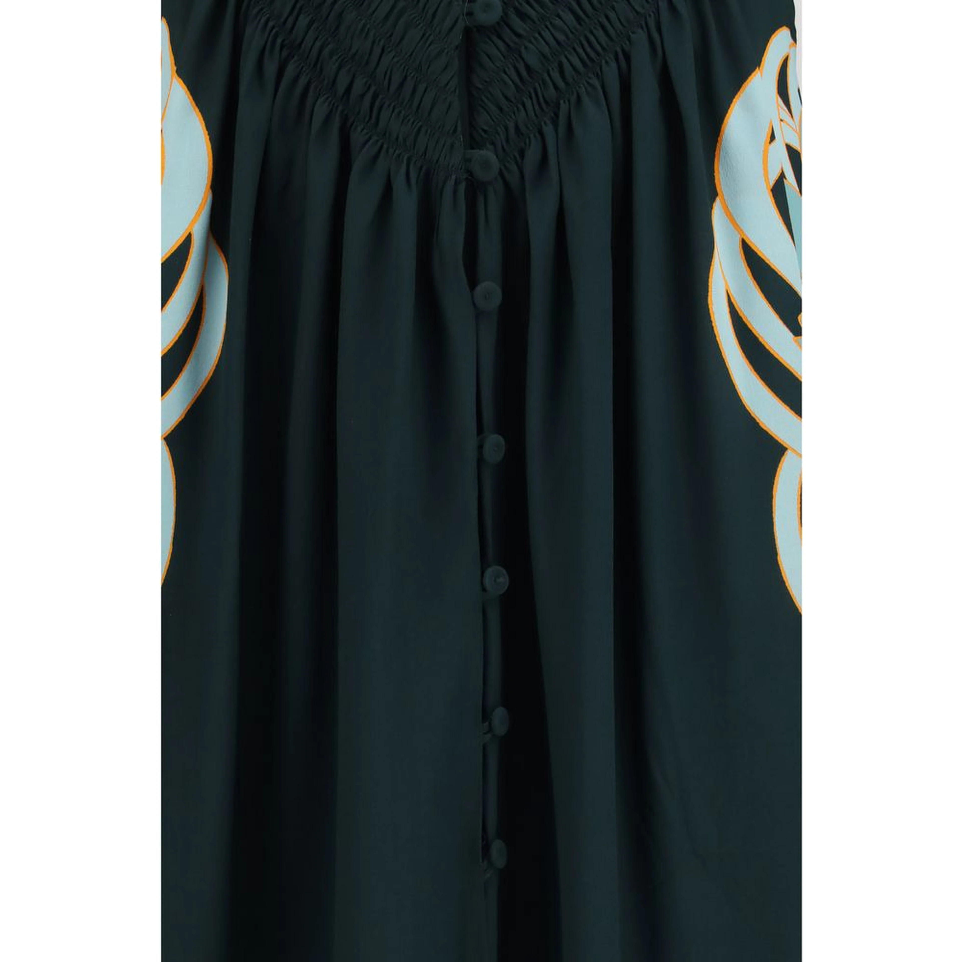 Blue Silk Casual Dress